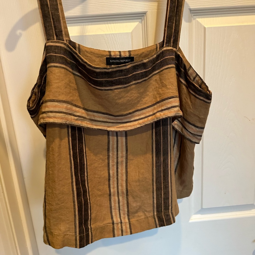 Banana Republic Brown Striped Women's Top